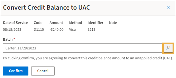 Add Unapplied Credit with yellow highlight box around the Notes text and the Save button.